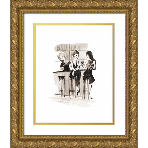 Entertain illo 2 Gold Ornate Wood Framed Art Print with Double Matting by Zyburt, Alicia