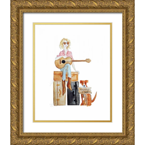 Nashville travel illo Gold Ornate Wood Framed Art Print with Double Matting by Zyburt, Alicia