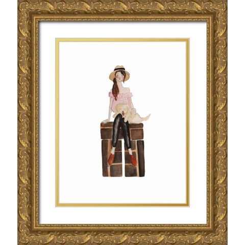 Spain Travel illo Gold Ornate Wood Framed Art Print with Double Matting by Zyburt, Alicia