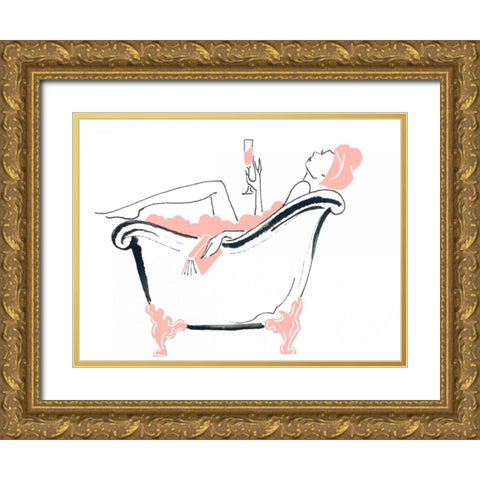 Spa Tub Gold Ornate Wood Framed Art Print with Double Matting by Zyburt, Alicia