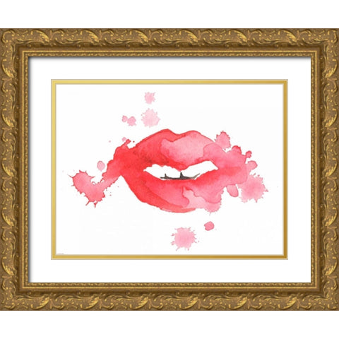 Lip Splash Gold Ornate Wood Framed Art Print with Double Matting by Zyburt, Alicia