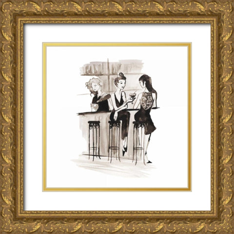 Entertain illo 2 Gold Ornate Wood Framed Art Print with Double Matting by Zyburt, Alicia