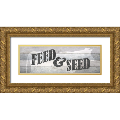 Feed and Seed Gold Ornate Wood Framed Art Print with Double Matting by Bailey, Ann