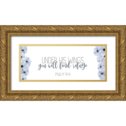 Under His Wings Gold Ornate Wood Framed Art Print with Double Matting by Bailey, Ann