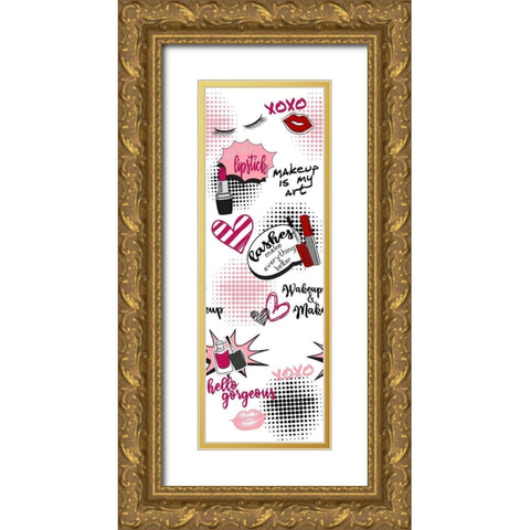 Makeup Gold Ornate Wood Framed Art Print with Double Matting by Bailey, Ann