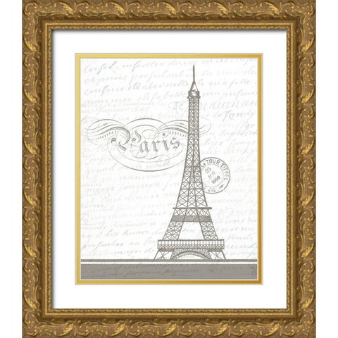 In Paris 2 Gold Ornate Wood Framed Art Print with Double Matting by Bailey, Ann