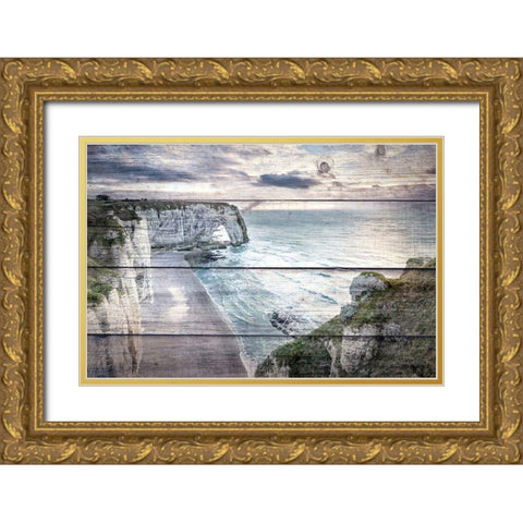 Cliff View Gold Ornate Wood Framed Art Print with Double Matting by Bailey, Ann