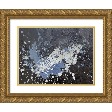 White and Blue Gold Ornate Wood Framed Art Print with Double Matting by Bailey, Ann