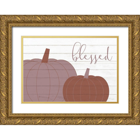 Blessed Gold Ornate Wood Framed Art Print with Double Matting by Bailey, Ann