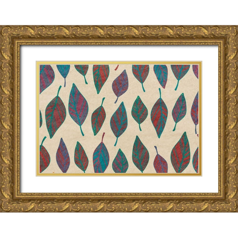 Falling Leaves Gold Ornate Wood Framed Art Print with Double Matting by Bailey, Ann