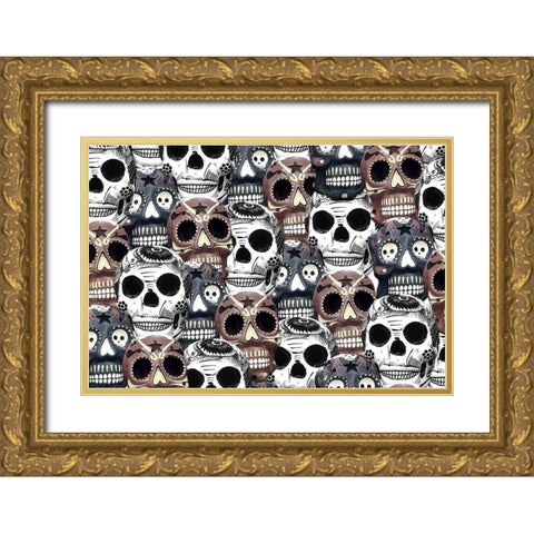 Day of the Dead Gold Ornate Wood Framed Art Print with Double Matting by Bailey, Ann