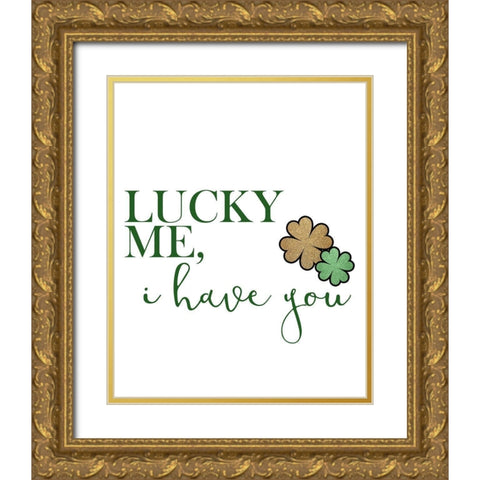 Lucky Me Gold Ornate Wood Framed Art Print with Double Matting by Bailey, Ann