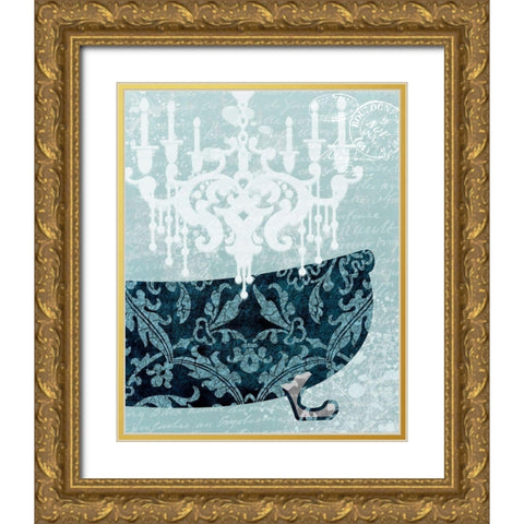 Chandelier 1 Gold Ornate Wood Framed Art Print with Double Matting by Bailey, Ann