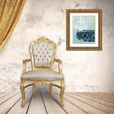 Chandelier 2 Gold Ornate Wood Framed Art Print with Double Matting by Bailey, Ann