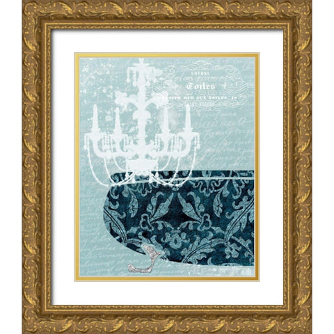 Chandelier 2 Gold Ornate Wood Framed Art Print with Double Matting by Bailey, Ann