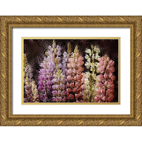 Summer Lupine Gold Ornate Wood Framed Art Print with Double Matting by Bailey, Ann