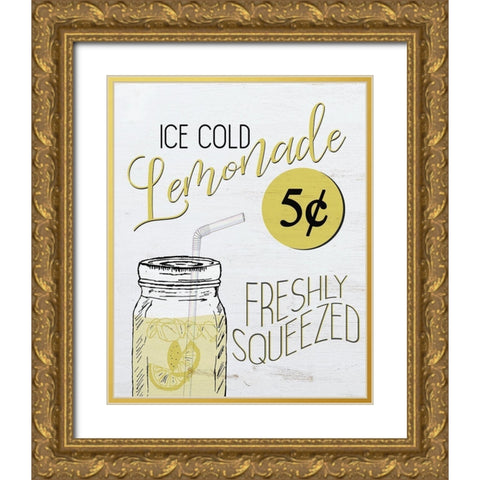 Ice Cold Lemonade v2 Gold Ornate Wood Framed Art Print with Double Matting by Bailey, Ann