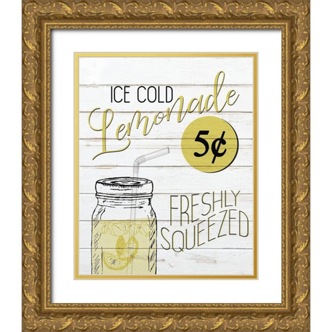 Ice Cold Lemonade Gold Ornate Wood Framed Art Print with Double Matting by Bailey, Ann