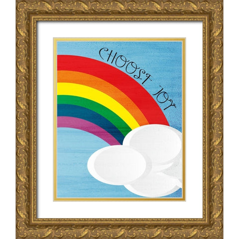 Happy Joy 2 Gold Ornate Wood Framed Art Print with Double Matting by Bailey, Ann