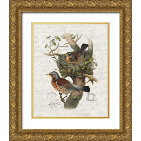 Nesting 1 Gold Ornate Wood Framed Art Print with Double Matting by Bailey, Ann