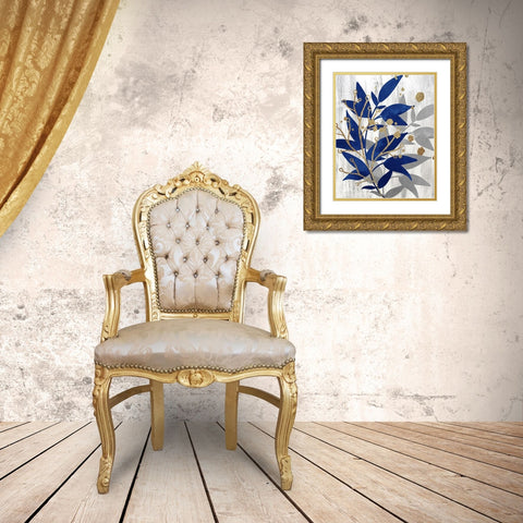 Blue and Grey 1 Gold Ornate Wood Framed Art Print with Double Matting by Bailey, Ann