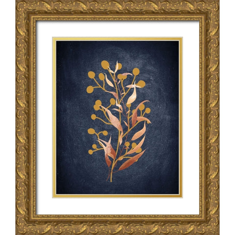 Botanical Blue 2 Gold Ornate Wood Framed Art Print with Double Matting by Bailey, Ann