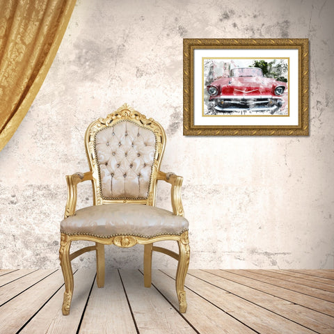 Old Red Gold Ornate Wood Framed Art Print with Double Matting by Bailey, Ann