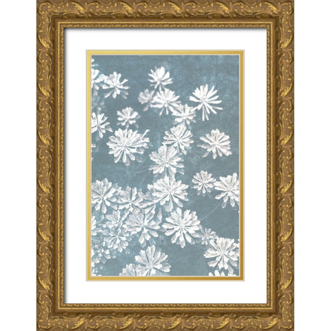 Blooms Falling Gold Ornate Wood Framed Art Print with Double Matting by Bailey, Ann