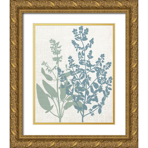 Linen Herbs 2 Gold Ornate Wood Framed Art Print with Double Matting by Bailey, Ann