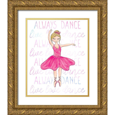 Always Dance 1 Gold Ornate Wood Framed Art Print with Double Matting by Bailey, Ann