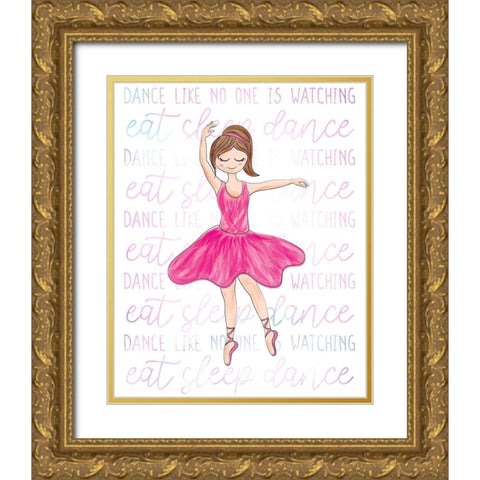 Always Dance 2 Gold Ornate Wood Framed Art Print with Double Matting by Bailey, Ann