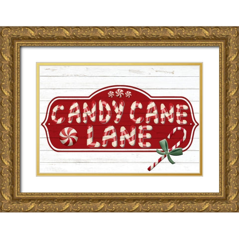 Candy Cane Lane Gold Ornate Wood Framed Art Print with Double Matting by Bailey, Ann