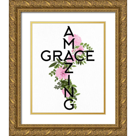 Amazing Grace Gold Ornate Wood Framed Art Print with Double Matting by Bailey, Ann