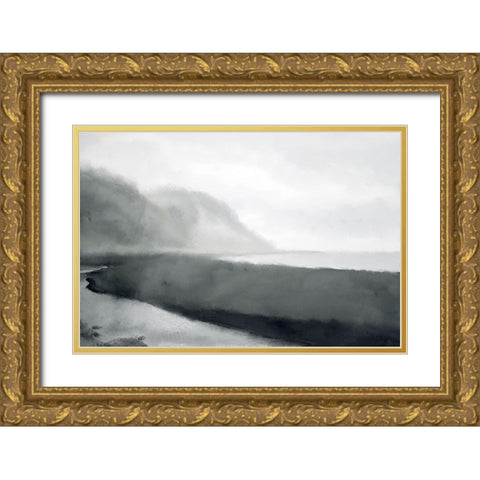 Beach Scape Gold Ornate Wood Framed Art Print with Double Matting by Bailey, Ann