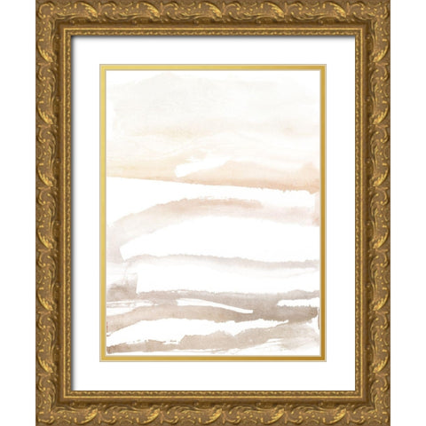 Neutral Waves 1 Gold Ornate Wood Framed Art Print with Double Matting by Bailey, Ann