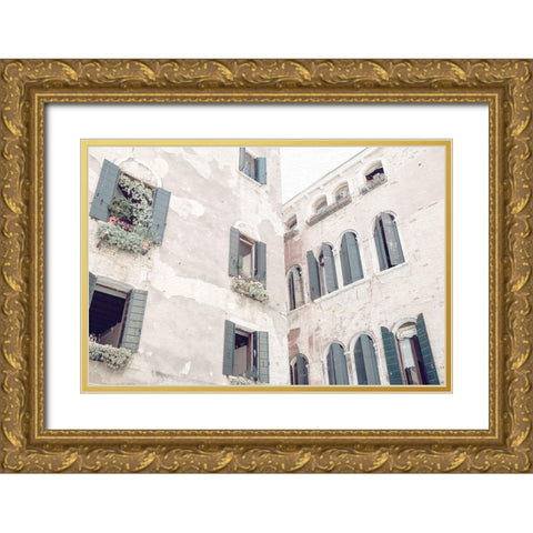 Window View Gold Ornate Wood Framed Art Print with Double Matting by Bailey, Ann