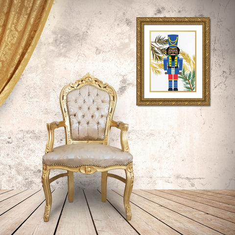 Bright Nutcracker 1 v2 Gold Ornate Wood Framed Art Print with Double Matting by Bailey, Ann