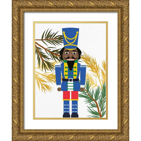 Bright Nutcracker 1 v2 Gold Ornate Wood Framed Art Print with Double Matting by Bailey, Ann