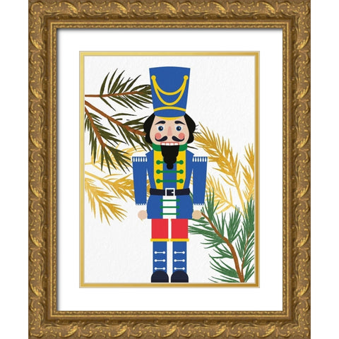 Bright Nutcracker 1 Gold Ornate Wood Framed Art Print with Double Matting by Bailey, Ann