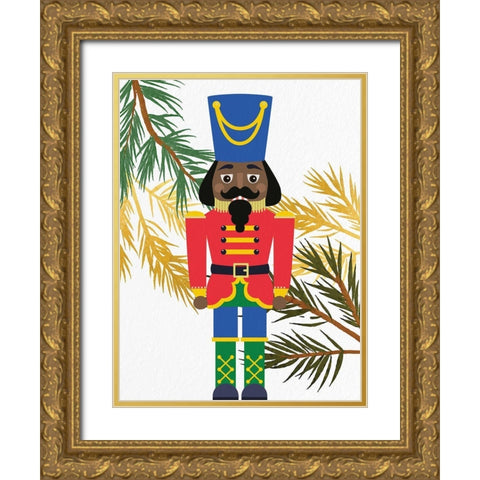 Bright Nutcracker 2 v2 Gold Ornate Wood Framed Art Print with Double Matting by Bailey, Ann