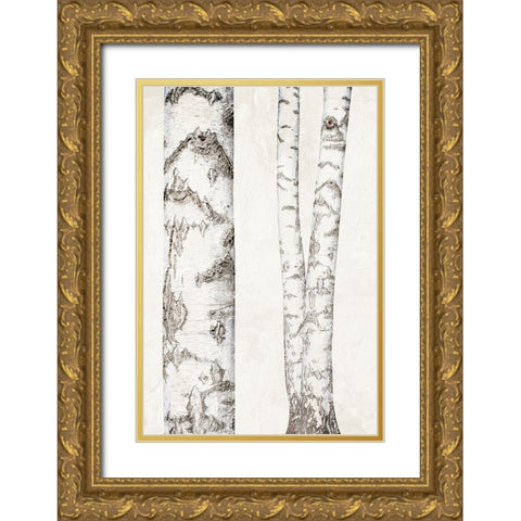 Birches 2 Gold Ornate Wood Framed Art Print with Double Matting by Bailey, Ann