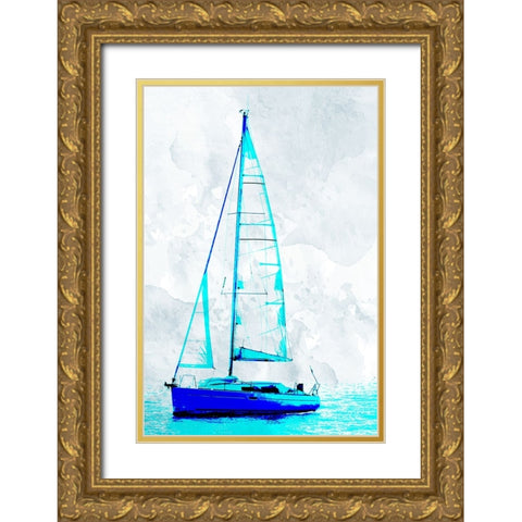 Sail Gold Ornate Wood Framed Art Print with Double Matting by Bailey, Ann