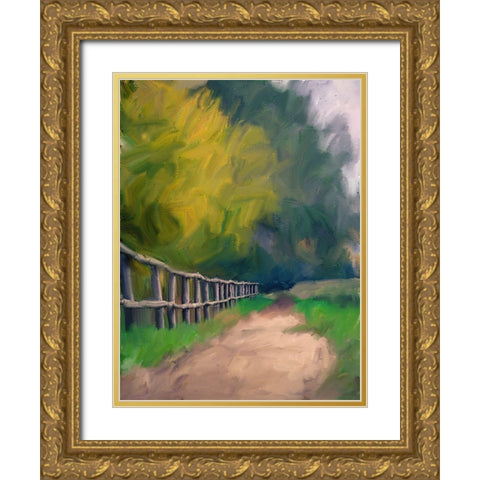 Pathway Gold Ornate Wood Framed Art Print with Double Matting by Bailey, Ann