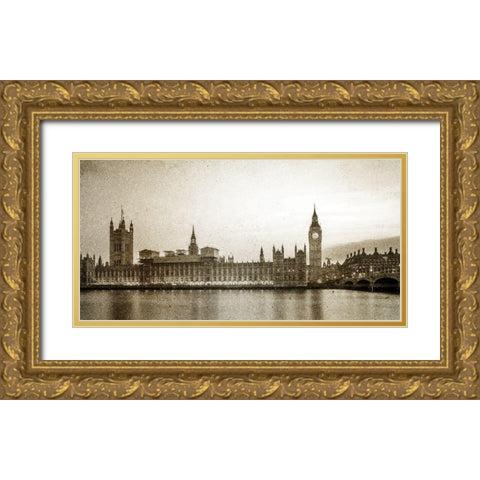 Big Ben Gold Ornate Wood Framed Art Print with Double Matting by Bailey, Ann