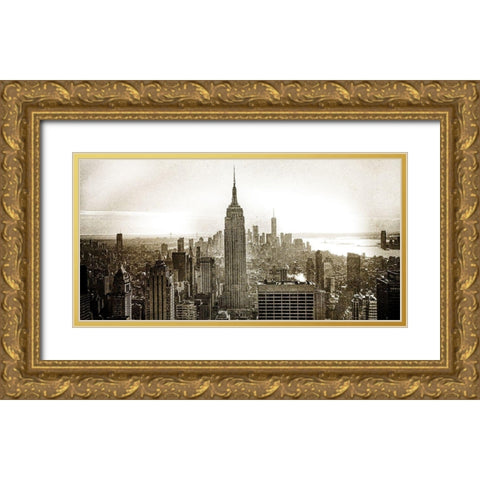 New York City Gold Ornate Wood Framed Art Print with Double Matting by Bailey, Ann