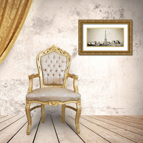 Paris Skyline Gold Ornate Wood Framed Art Print with Double Matting by Bailey, Ann