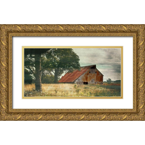 Country Life Gold Ornate Wood Framed Art Print with Double Matting by Bailey, Ann