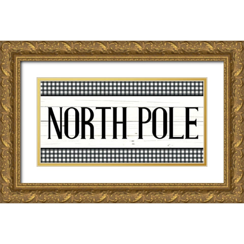 North Pole Gold Ornate Wood Framed Art Print with Double Matting by Bailey, Ann