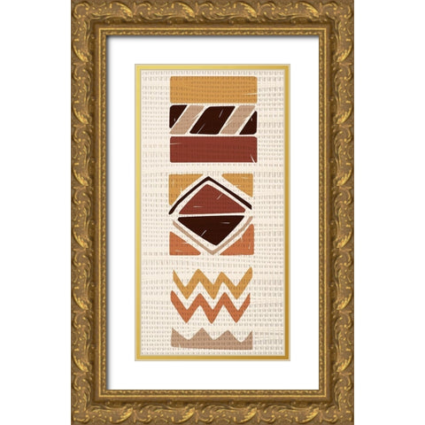Rattan Pattern 2 Gold Ornate Wood Framed Art Print with Double Matting by Bailey, Ann