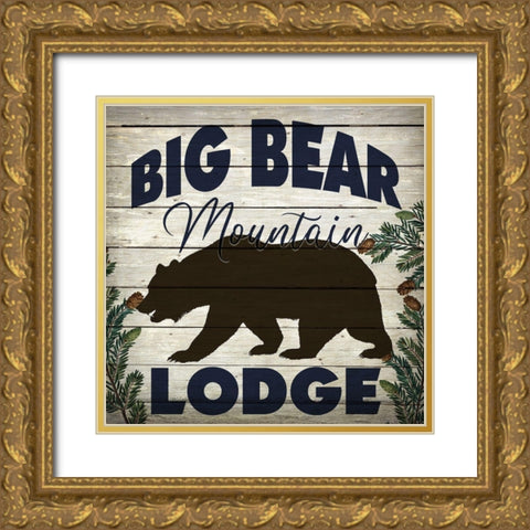Big Bear Lodge Gold Ornate Wood Framed Art Print with Double Matting by Bailey, Ann